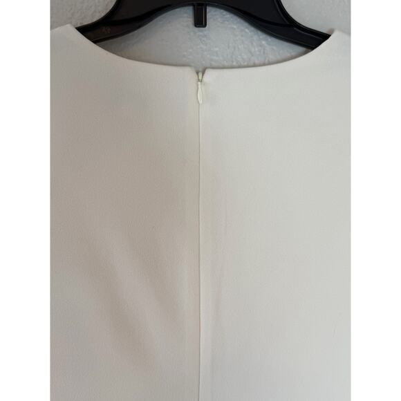 Women's Express Cream Stretch Embellished Button Shoulder  Sheath Dress Sz M - Picture 6 of 8